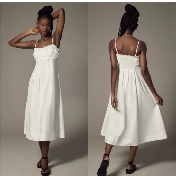 Anthropologie Dresses & Skirts - Sunday in Brooklyn White Corset Midi Sundress Anthropologie small